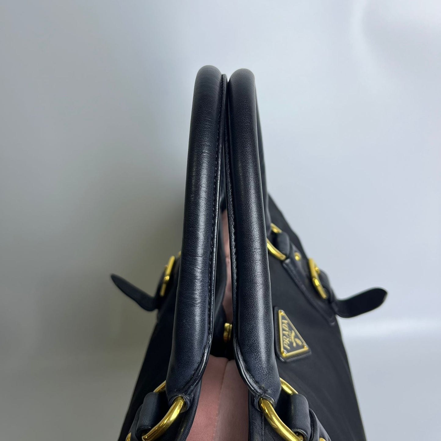 Prada Nylon Tote Top Handle Black