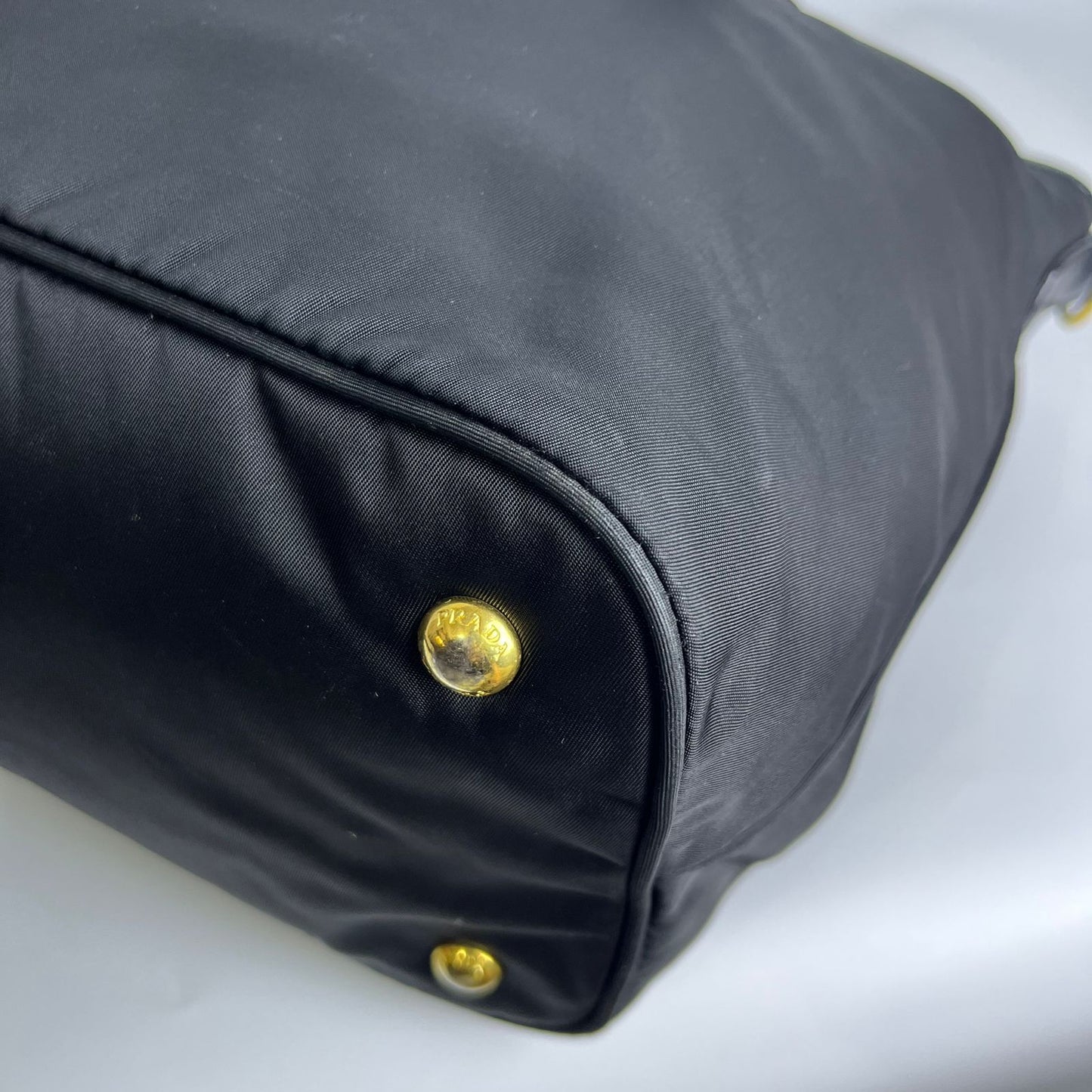 Prada Nylon Tote Top Handle Black