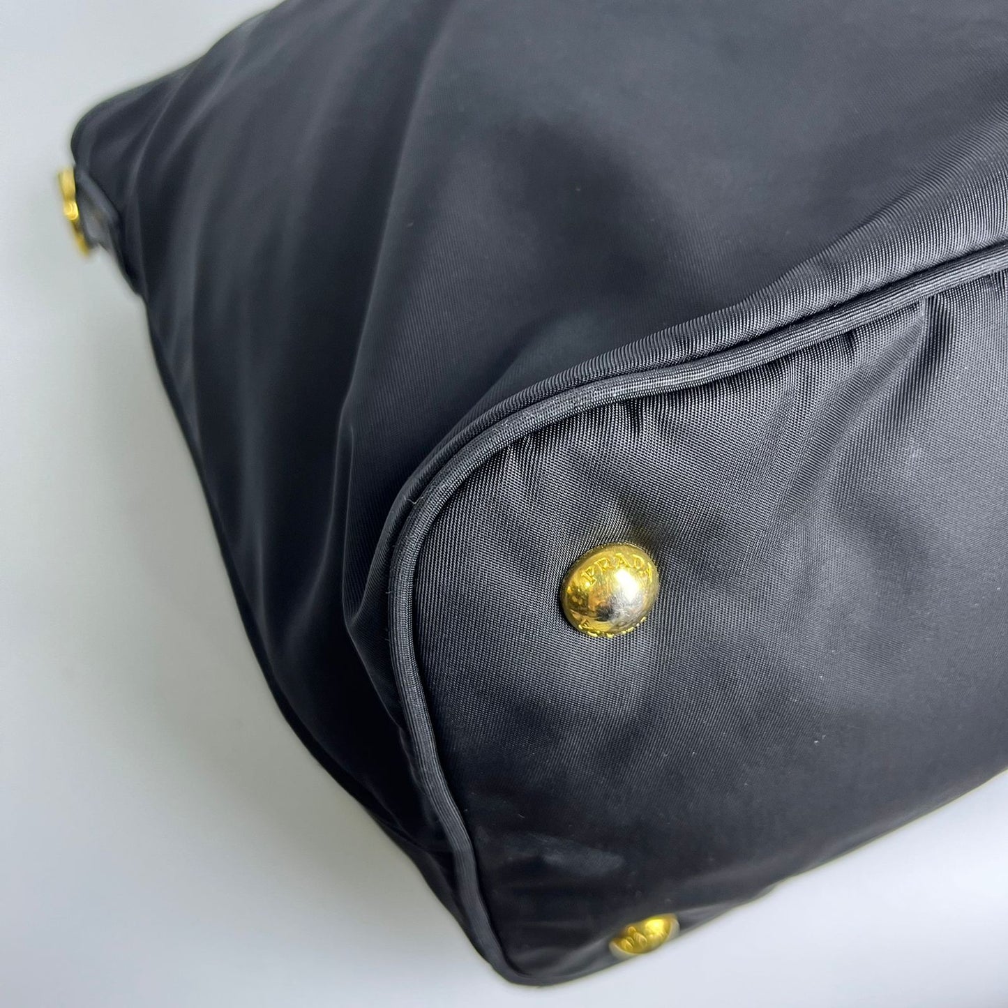 Prada Nylon Tote Top Handle Black