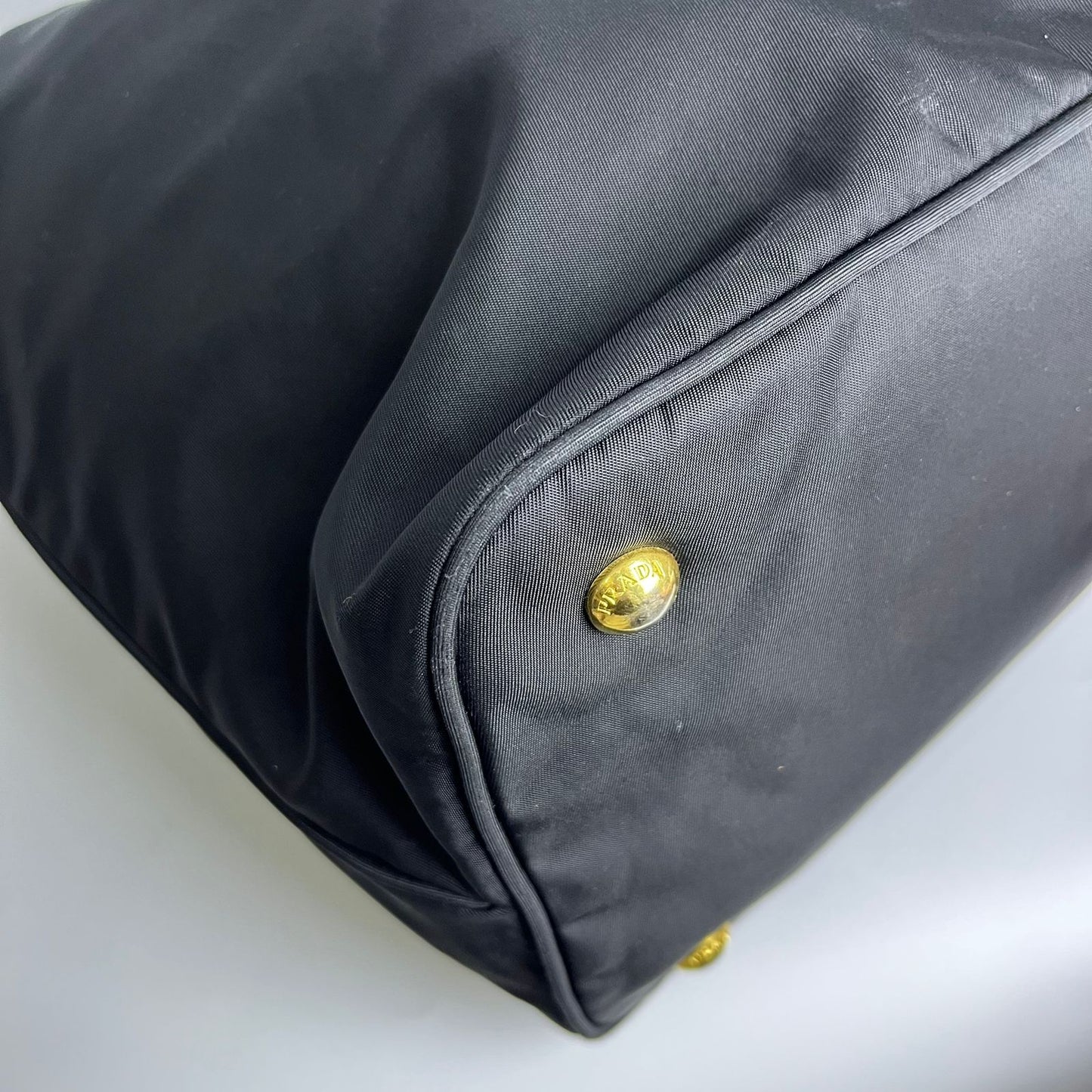 Prada Nylon Tote Top Handle Black