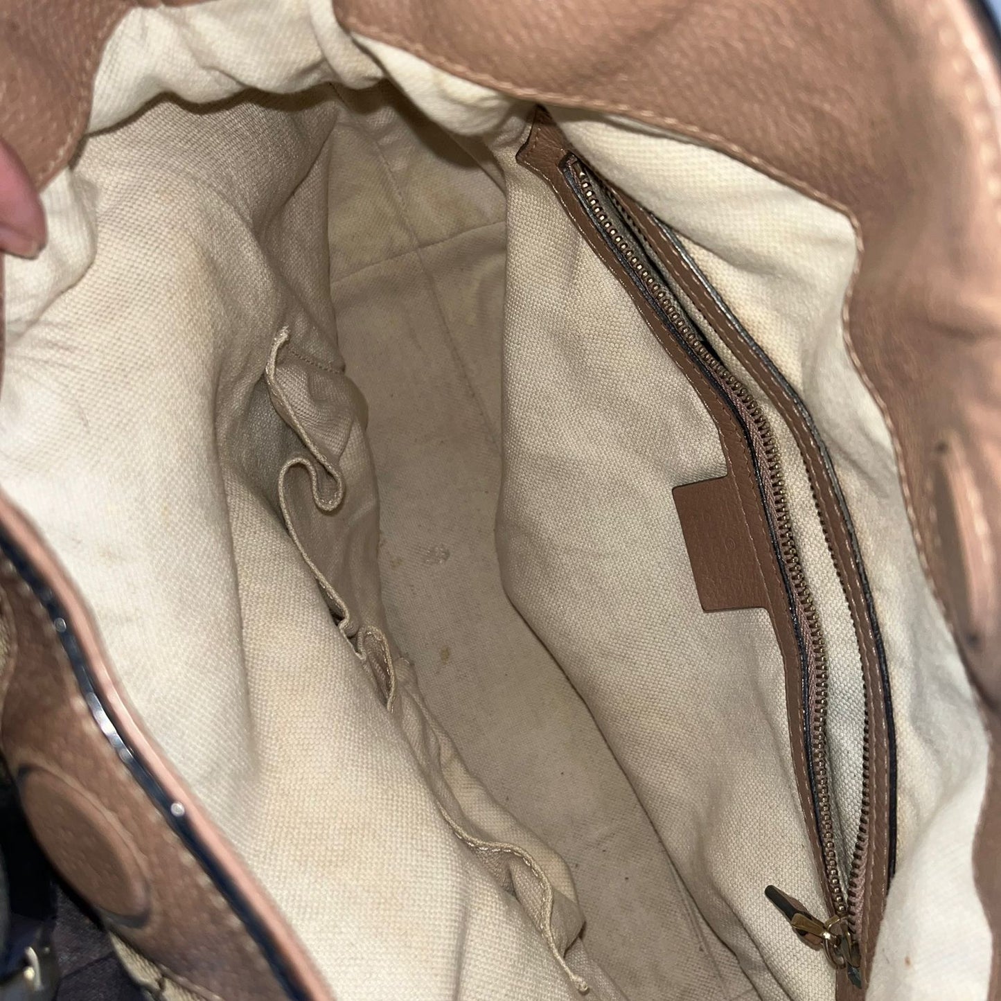 Gucci Bree GG Handbag Beige Trims