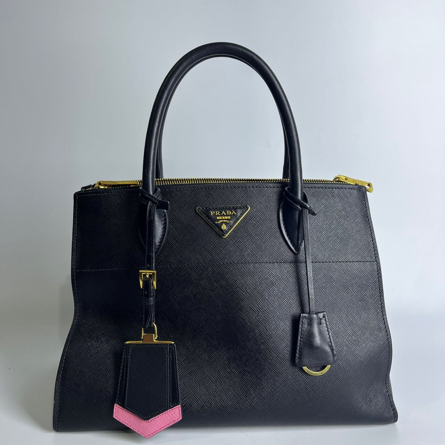 Prada Saffiano 2-Way Zip Black