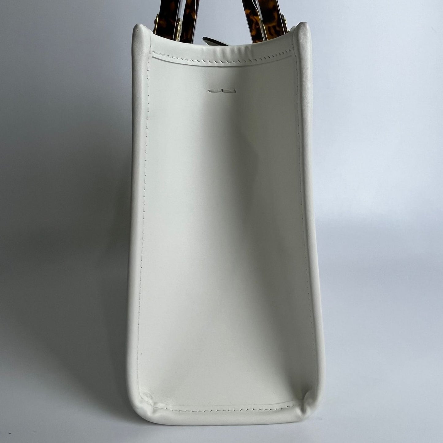 Fendi Sunshine Shopper Bag White, Tortoiseshell Plexiglass Handles