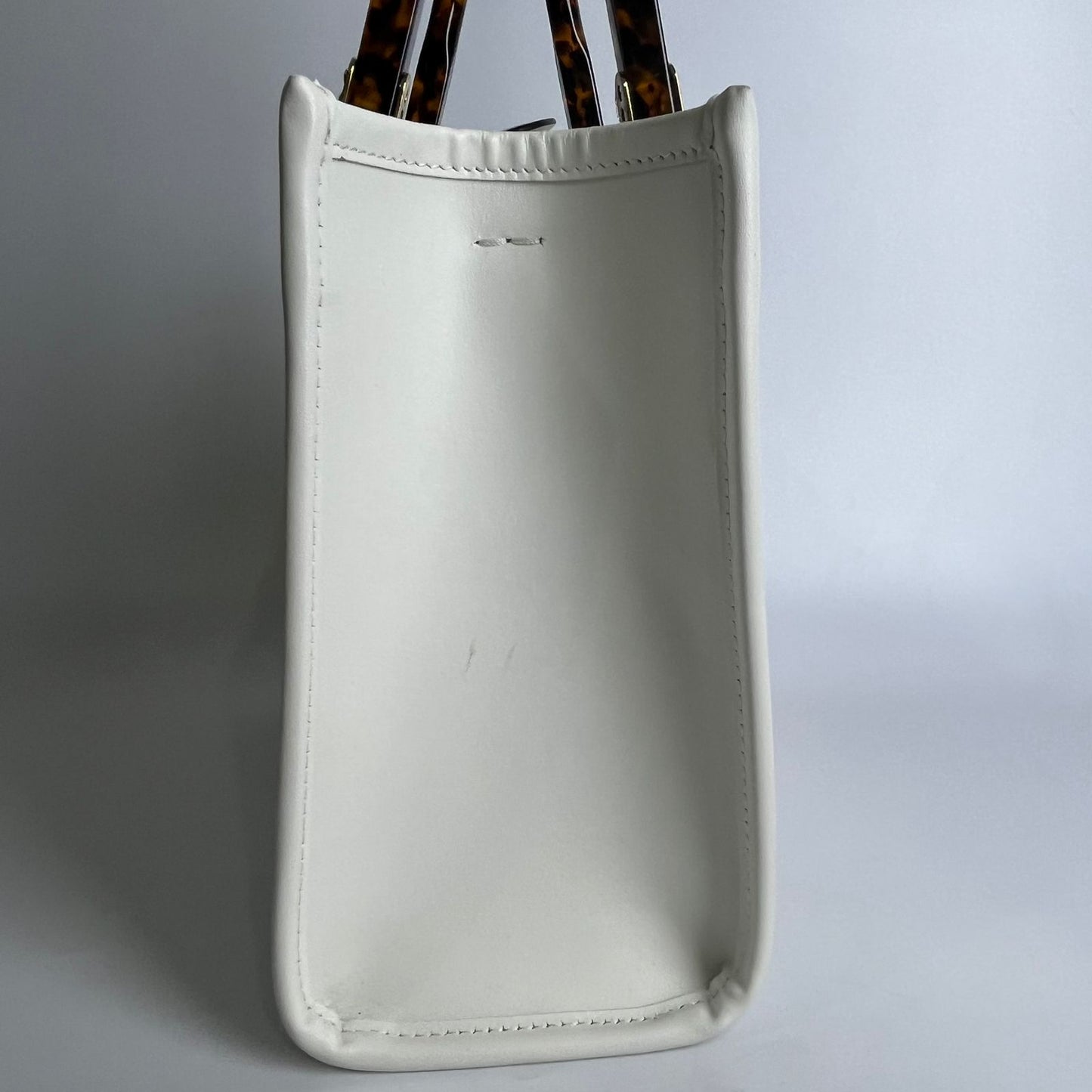 Fendi Sunshine Shopper Bag White, Tortoiseshell Plexiglass Handles