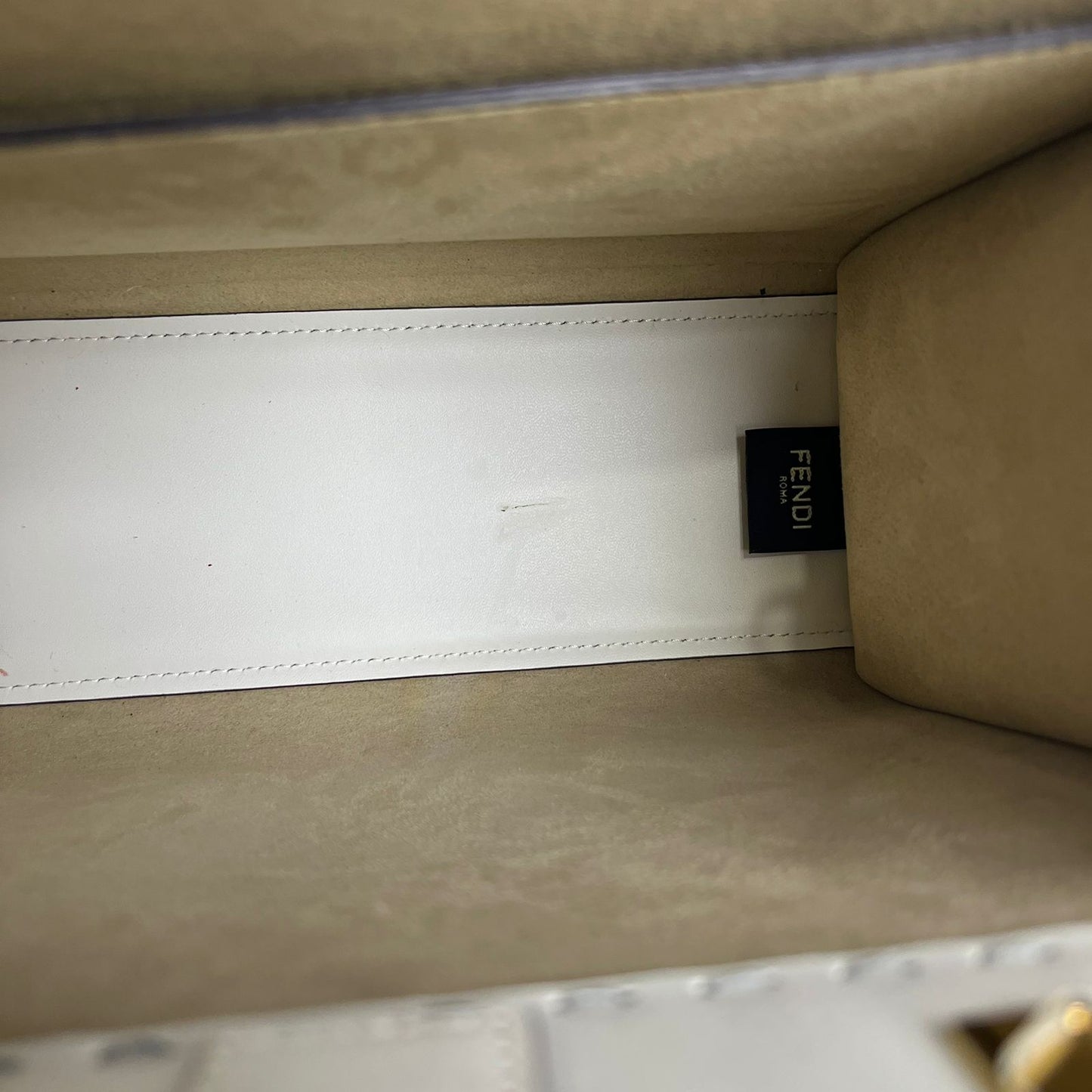 Fendi Sunshine Shopper Bag White, Tortoiseshell Plexiglass Handles