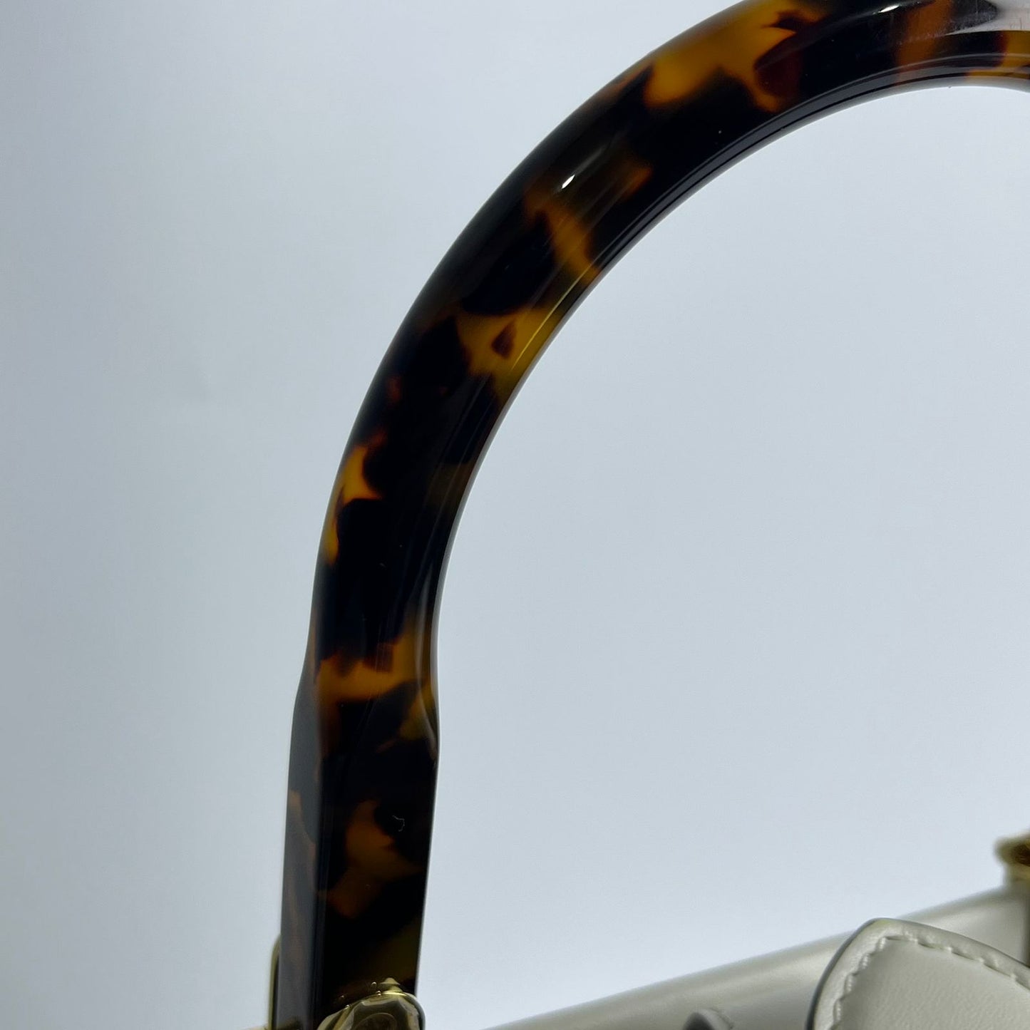 Fendi Sunshine Shopper Bag White, Tortoiseshell Plexiglass Handles