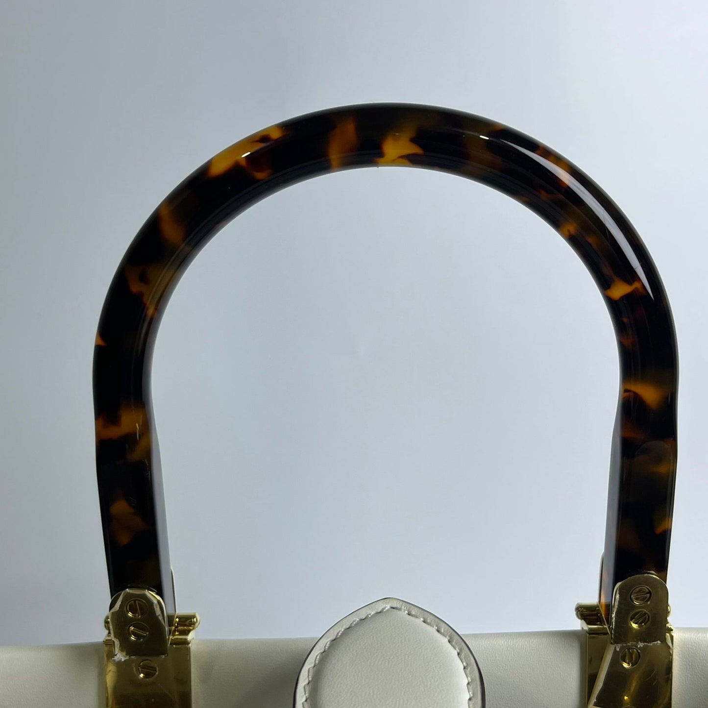 Fendi Sunshine Shopper Bag White, Tortoiseshell Plexiglass Handles