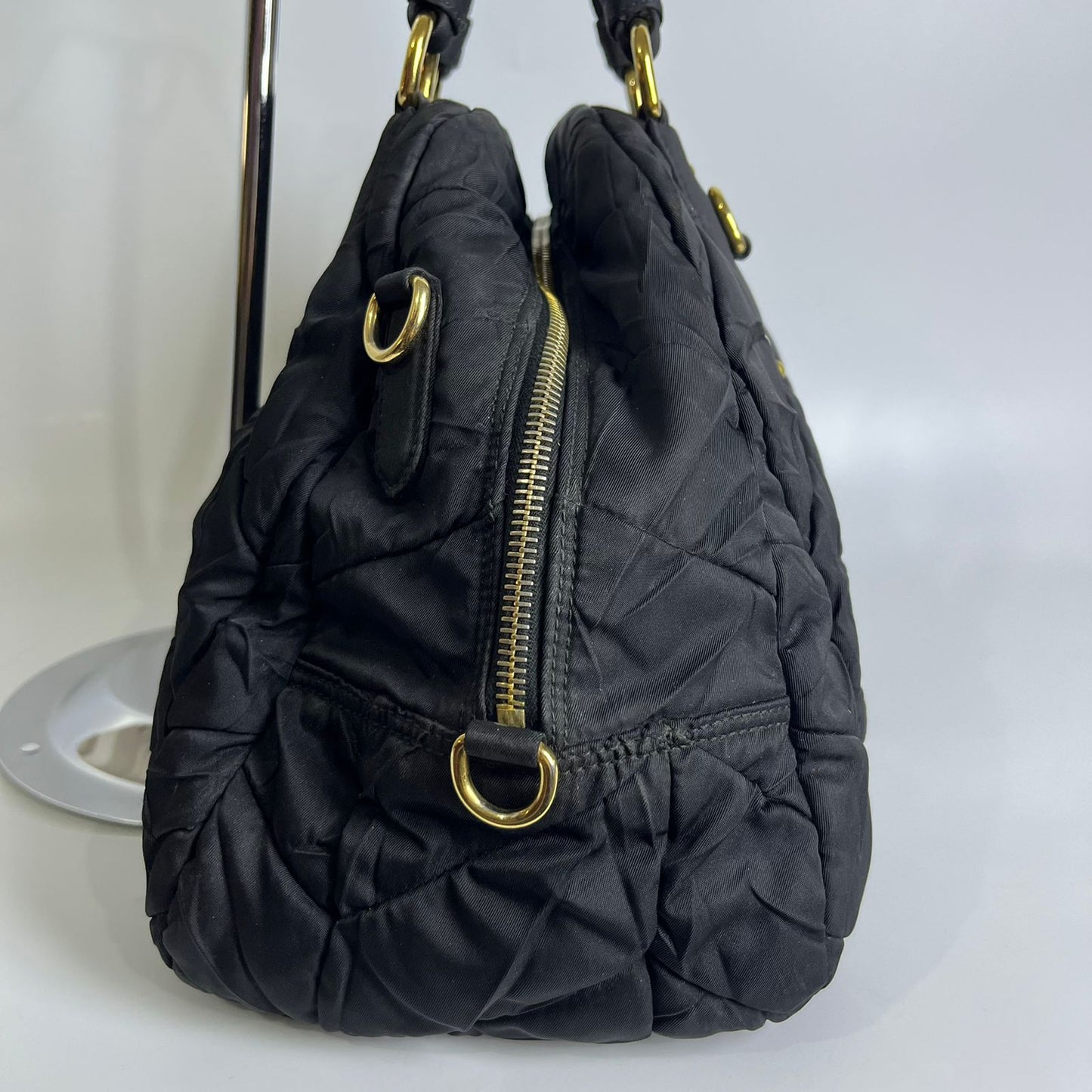 Prada Tessuto Nylon Quiltin Bauletto Black
