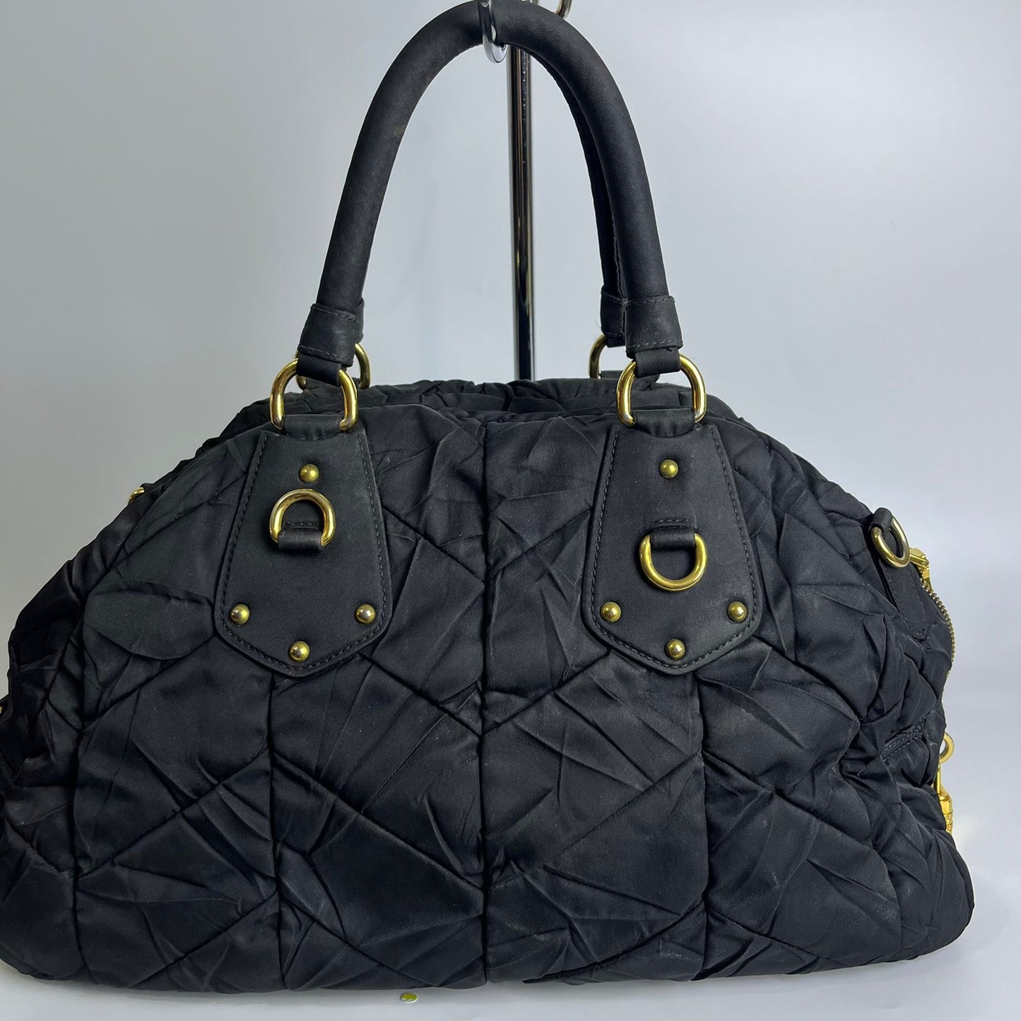 Prada Tessuto Nylon Quiltin Bauletto Black