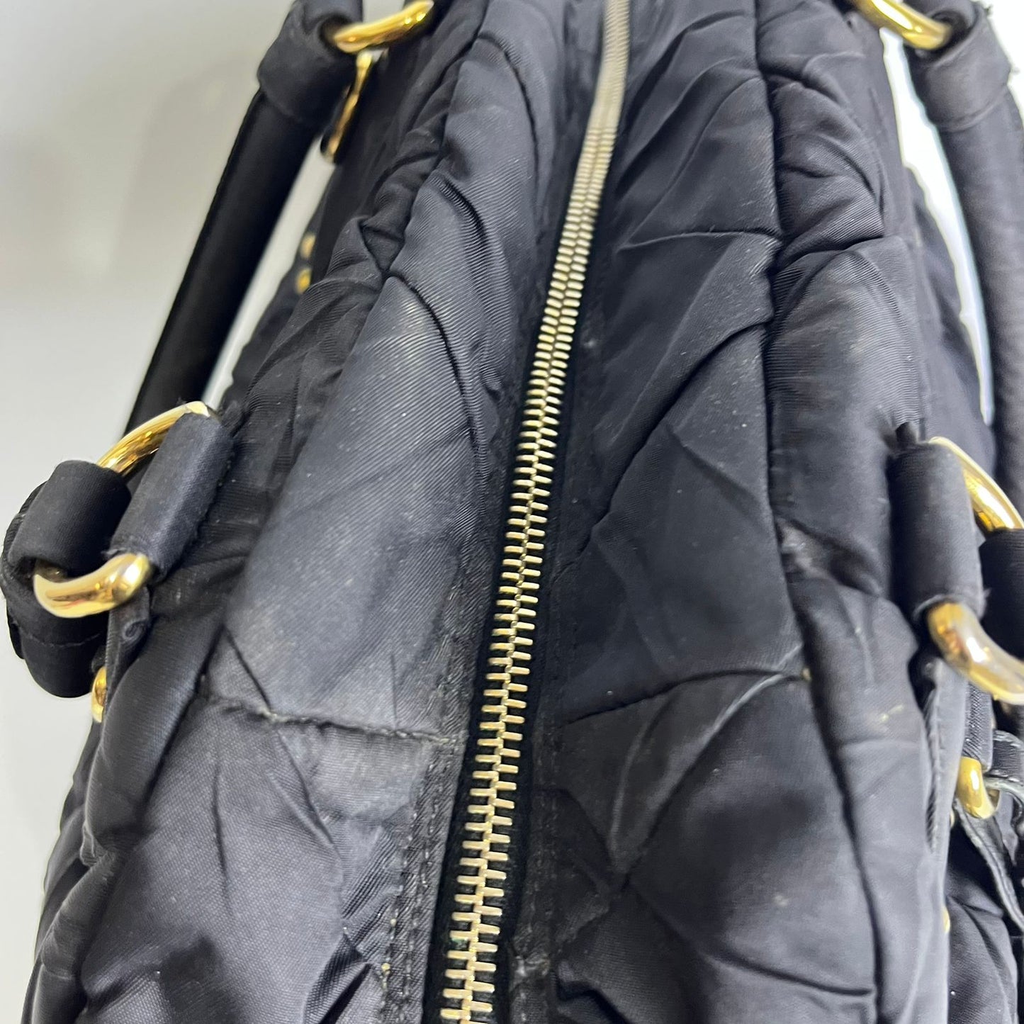 Prada Tessuto Nylon Quiltin Bauletto Black