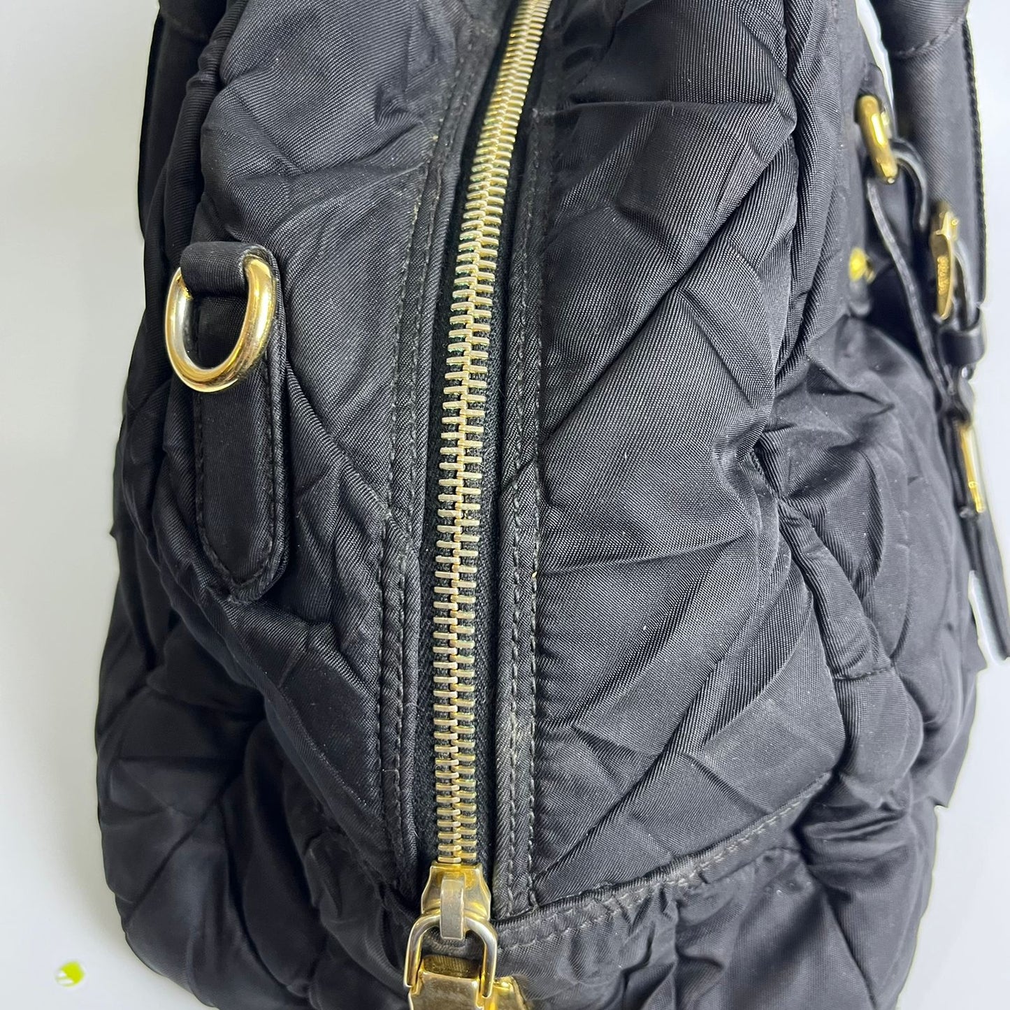 Prada Tessuto Nylon Quiltin Bauletto Black