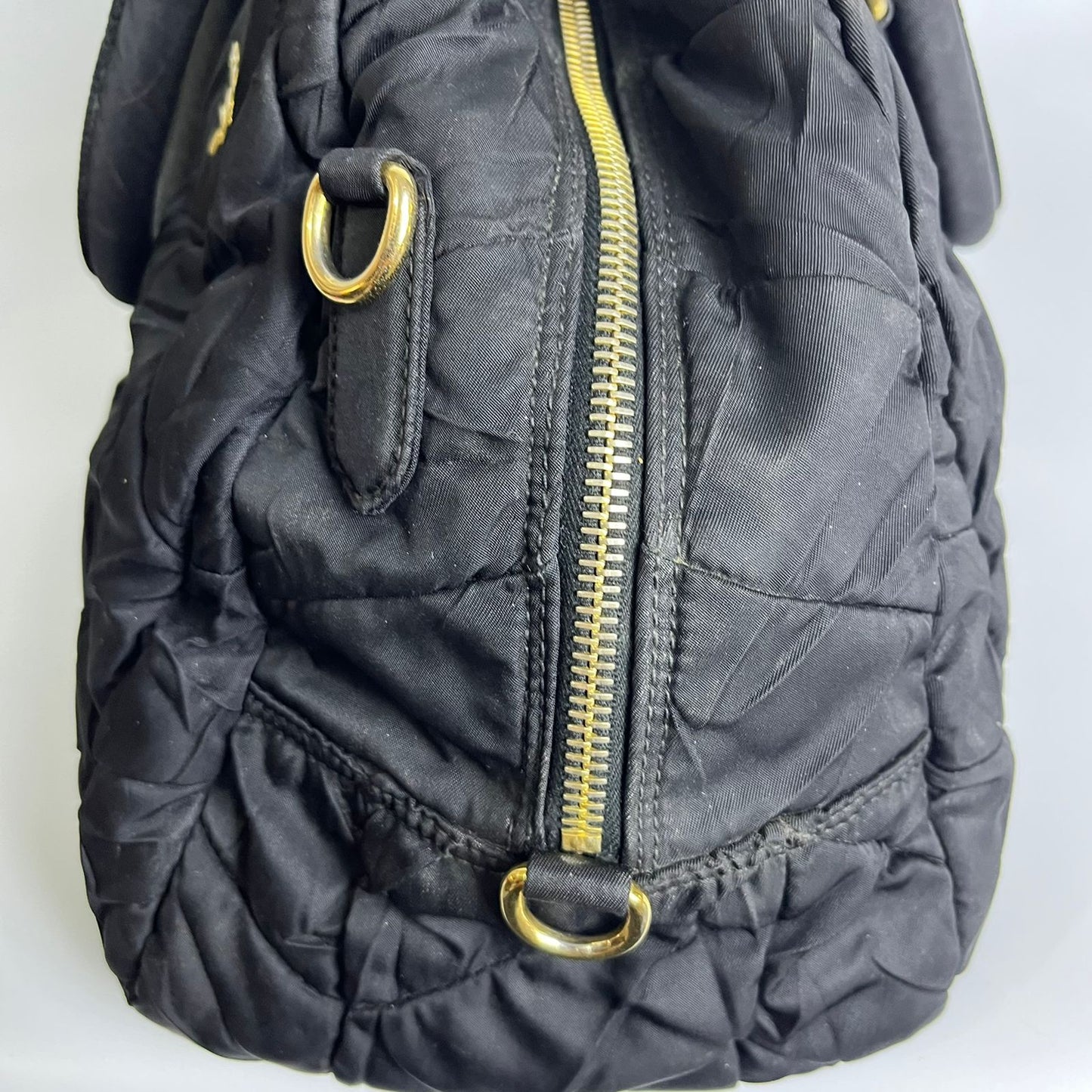 Prada Tessuto Nylon Quiltin Bauletto Black