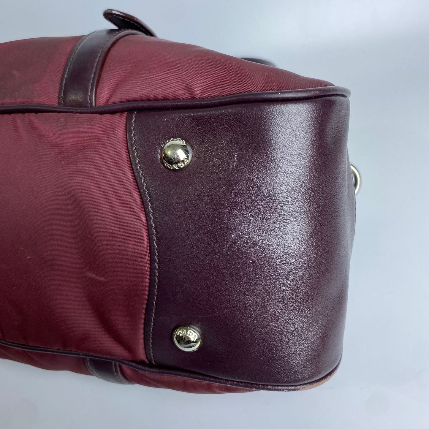Prada Tessuto Nylon Satchel Burgundy