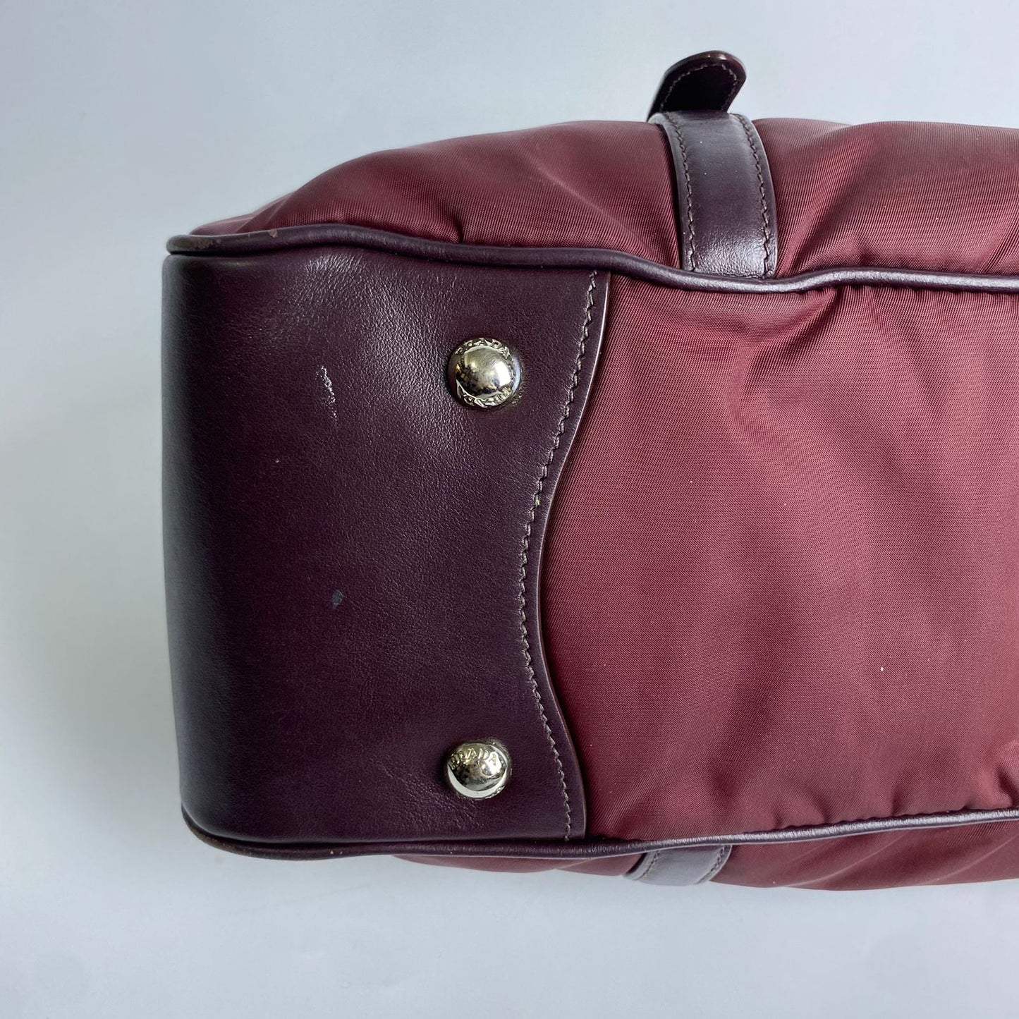 Prada Tessuto Nylon Satchel Burgundy