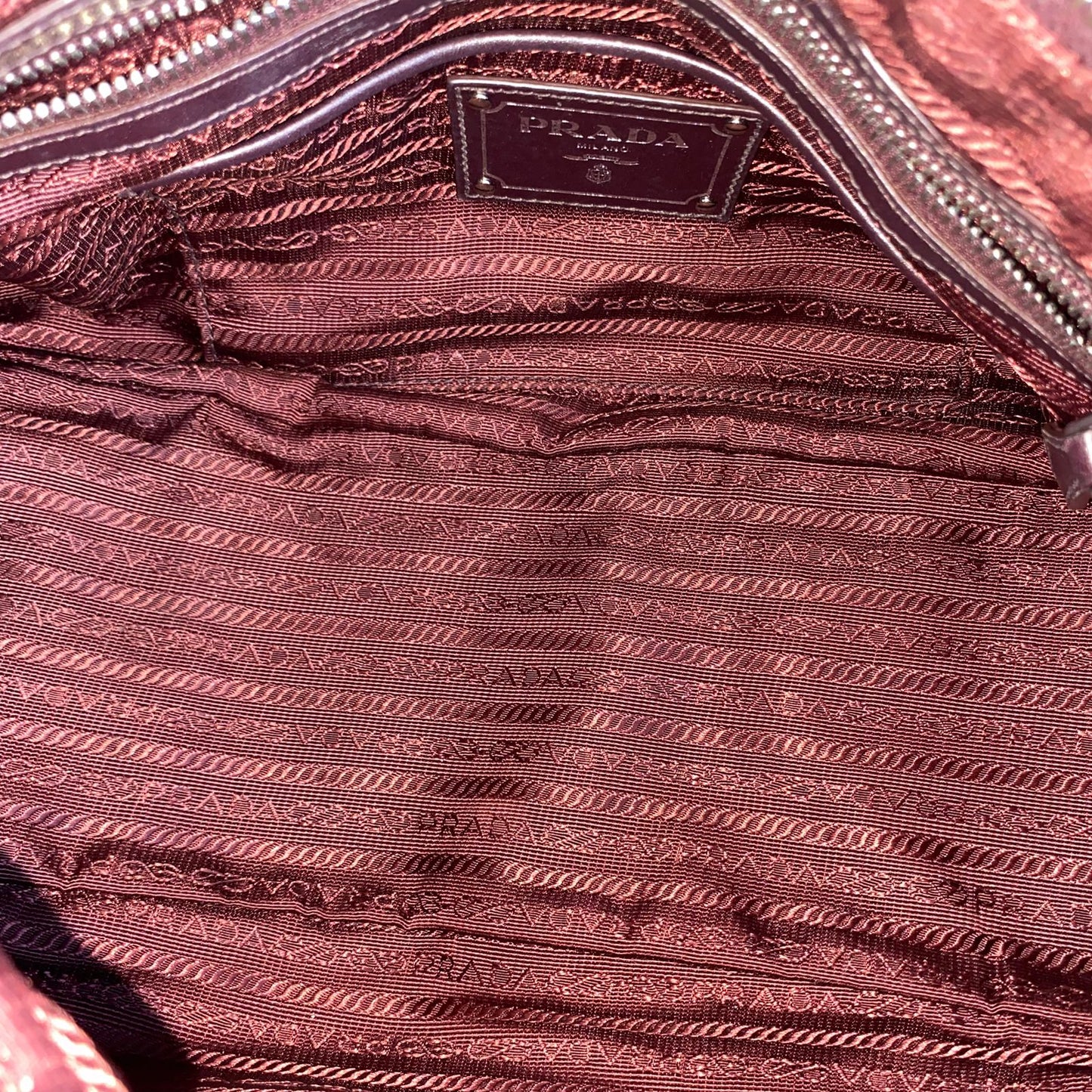 Prada Tessuto Nylon Satchel Burgundy