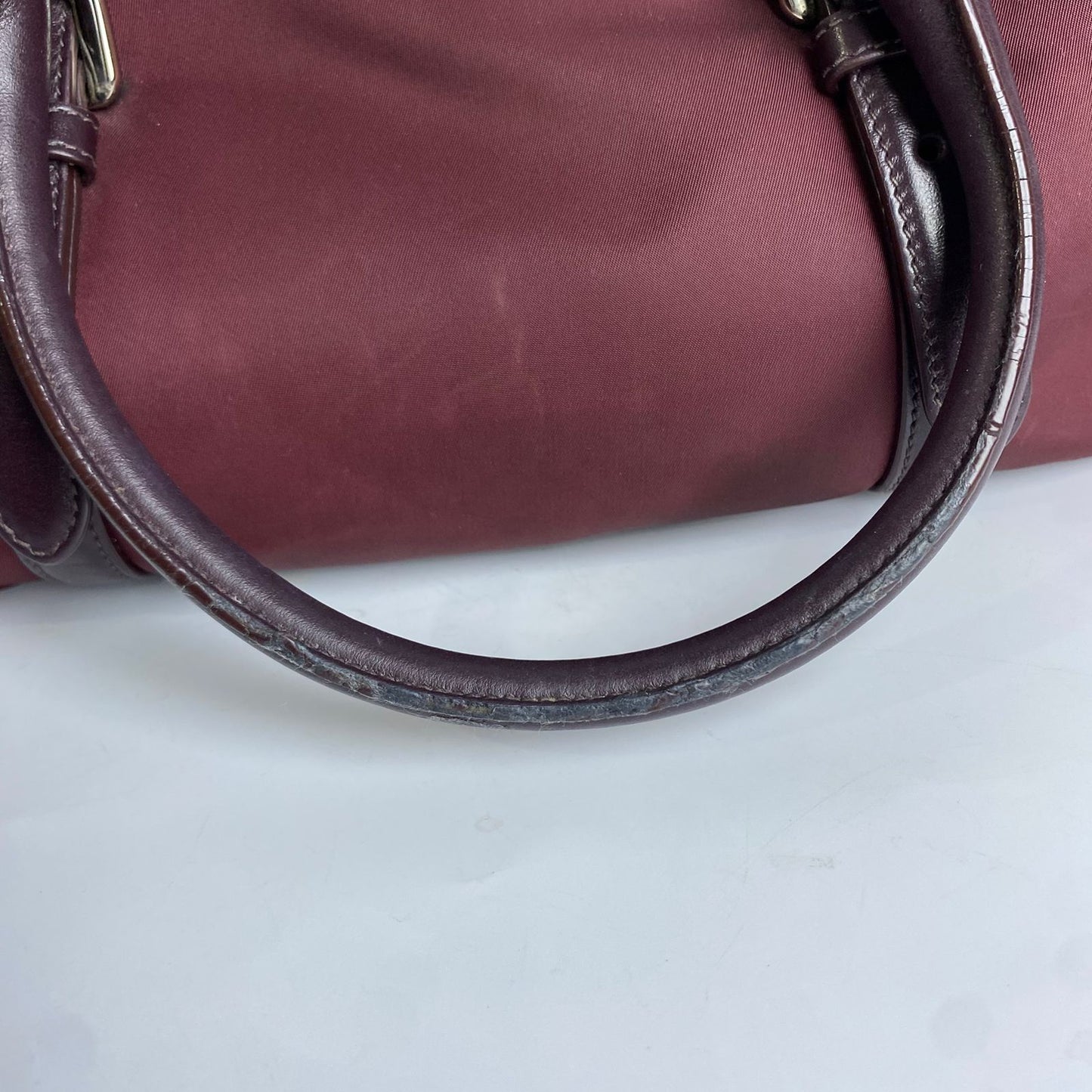 Prada Tessuto Nylon Satchel Burgundy