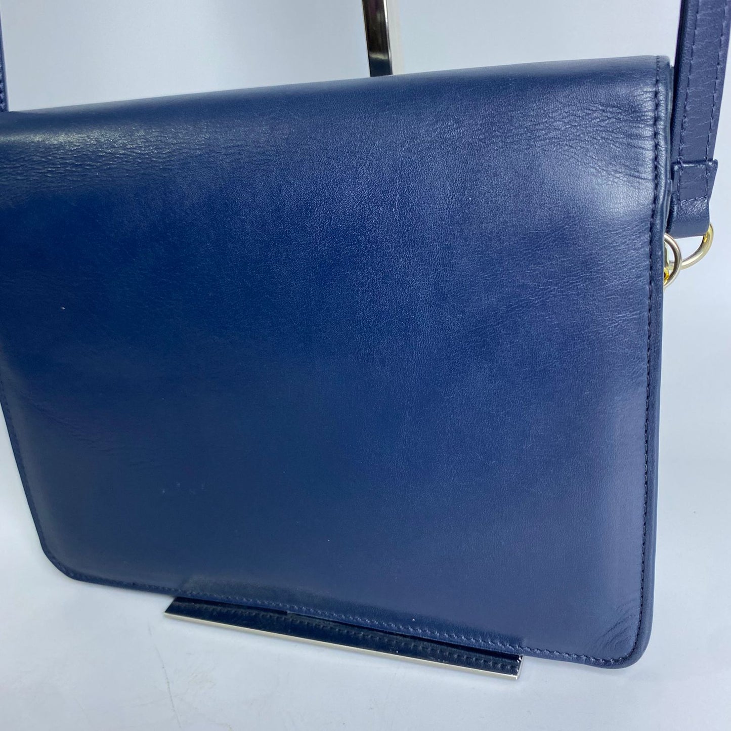 Dior	Vintage Leather Shoulder Bag Blue