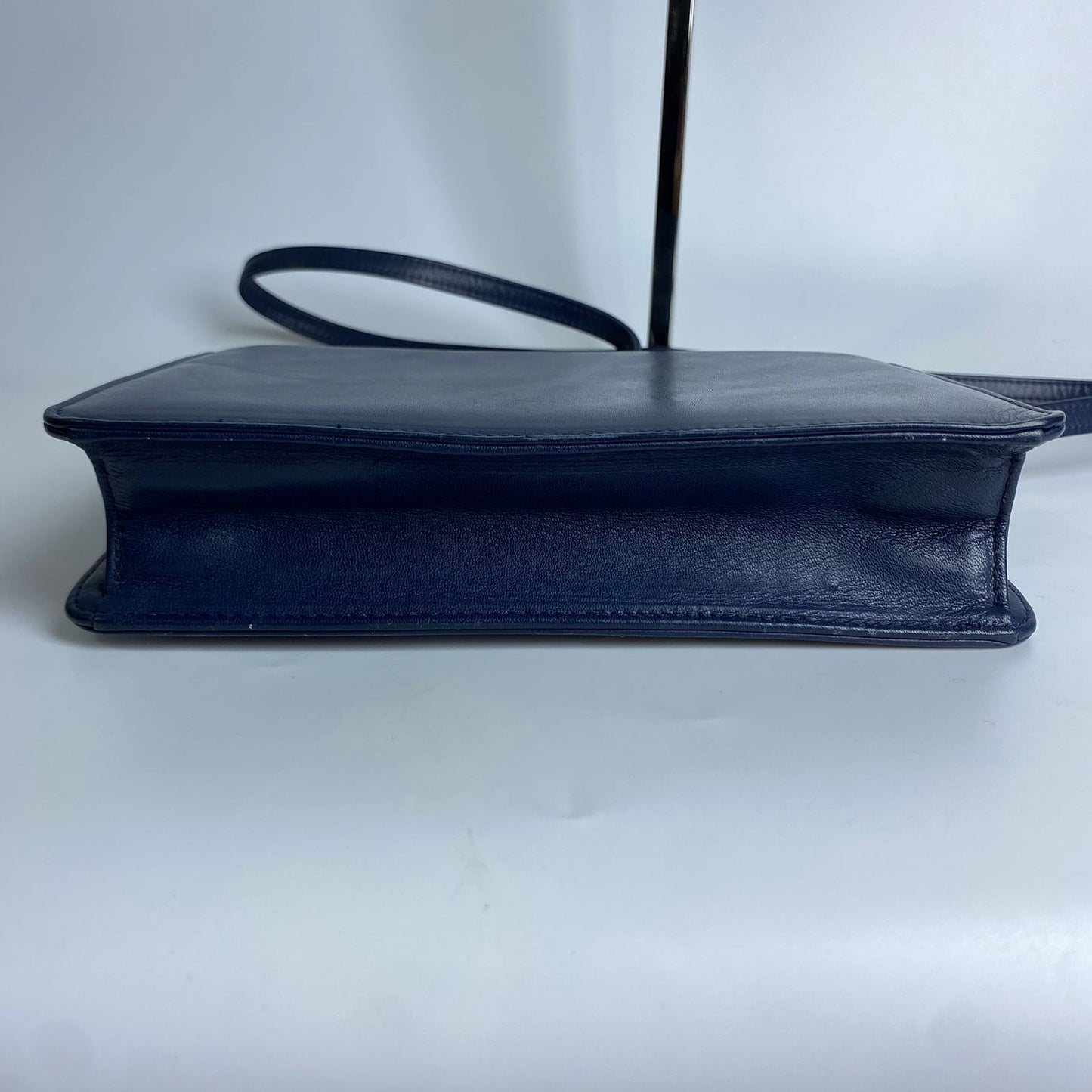 Dior	Vintage Leather Shoulder Bag Blue