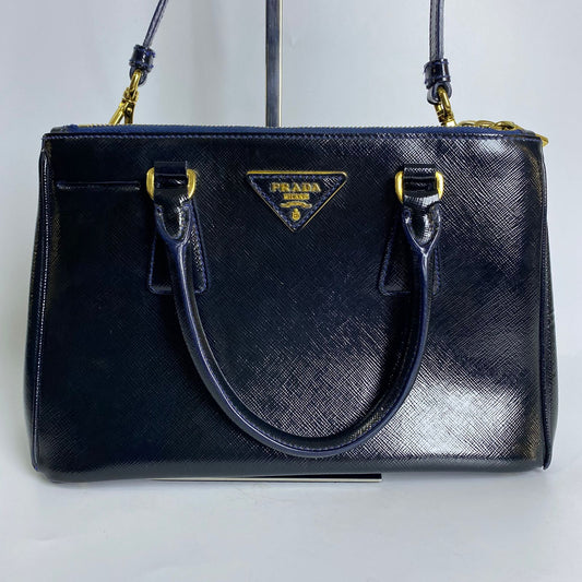 Prada Galleria Double Zip Tote Black