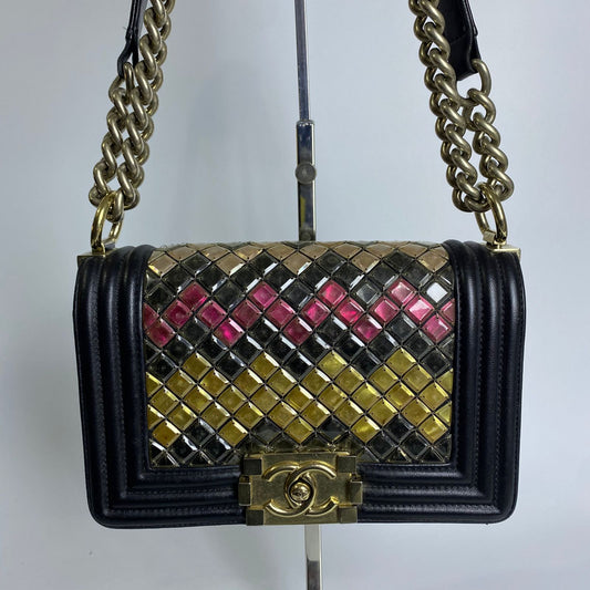 Chanel Mosaic Boy Flap Black and Multicolor
