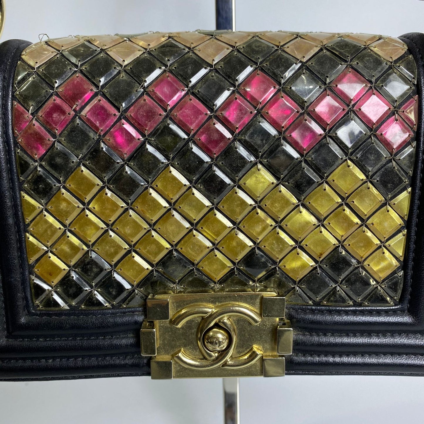 Chanel Mosaic Boy Flap Black and Multicolor