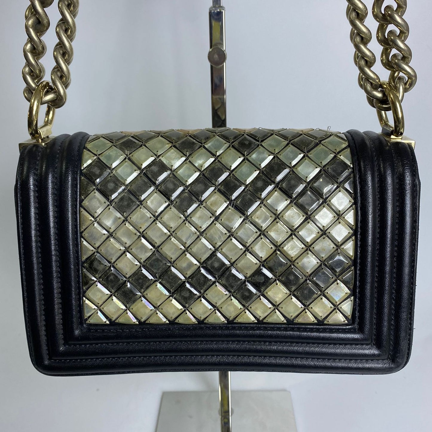 Chanel Mosaic Boy Flap Black and Multicolor