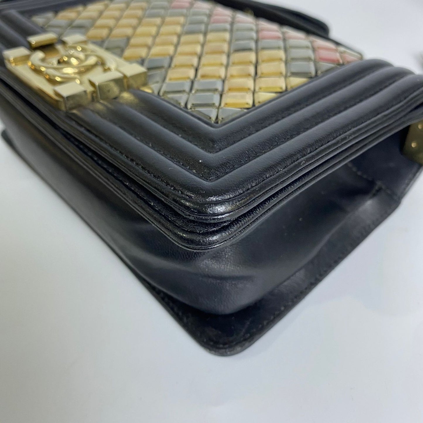 Chanel Mosaic Boy Flap Black and Multicolor
