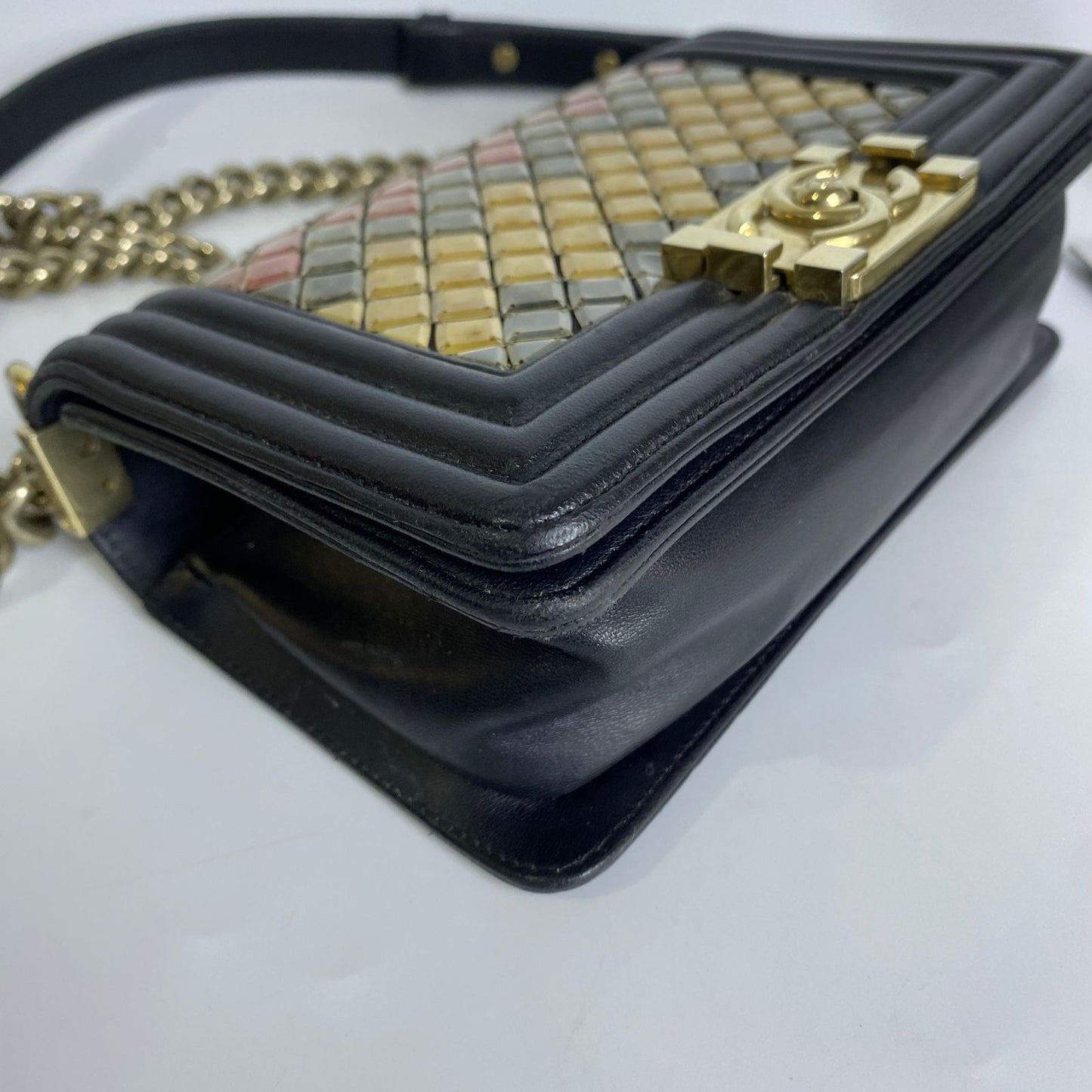 Chanel Mosaic Boy Flap Black and Multicolor