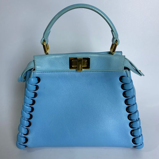 Fendi Mini Peekaboo Light Blue  Whipstick Detail