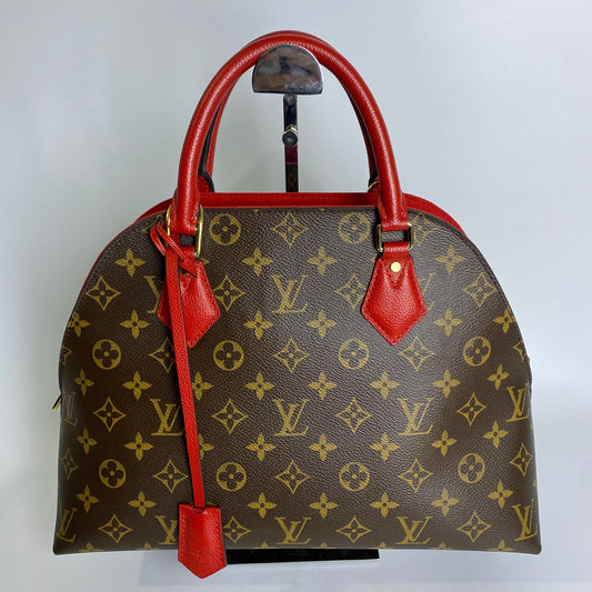 Louis Vuitton Alma B'N'B Handbag Monogram Red Trims