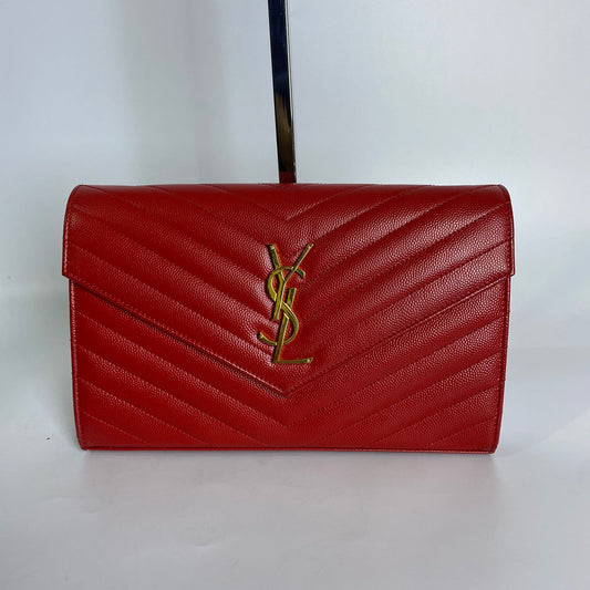 YSL Wallet on Chain Cassandre Envelope Red