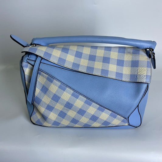 Loewe Puzzle Medium with Checkered Accent