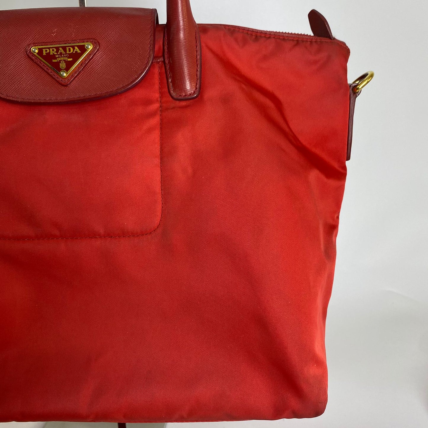 Prasa Tessuto Nylon Tote Red