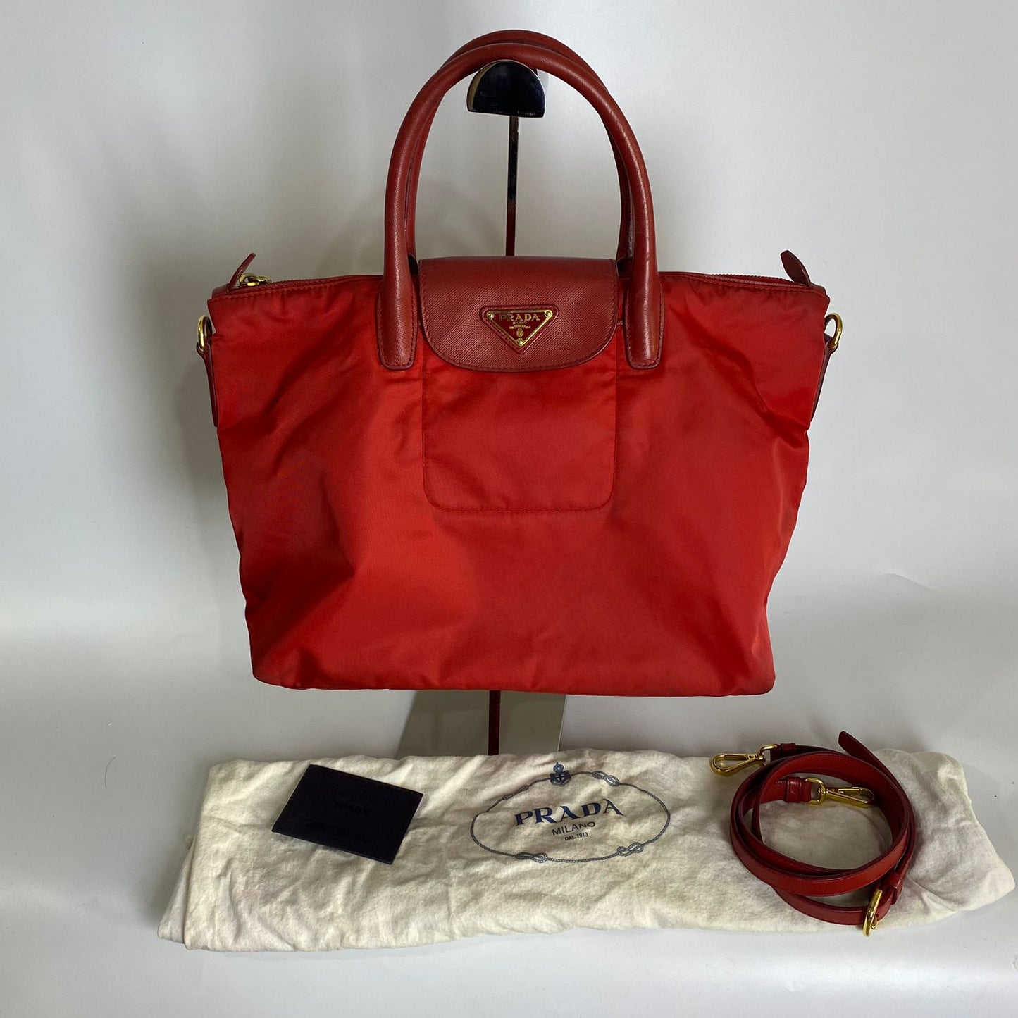 Prasa Tessuto Nylon Tote Red
