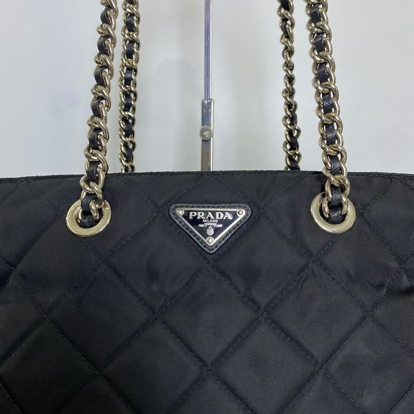 Prada Nylon Tote SIlver Hardware