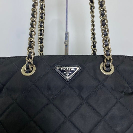 Prada Nylon Tote SIlver Hardware