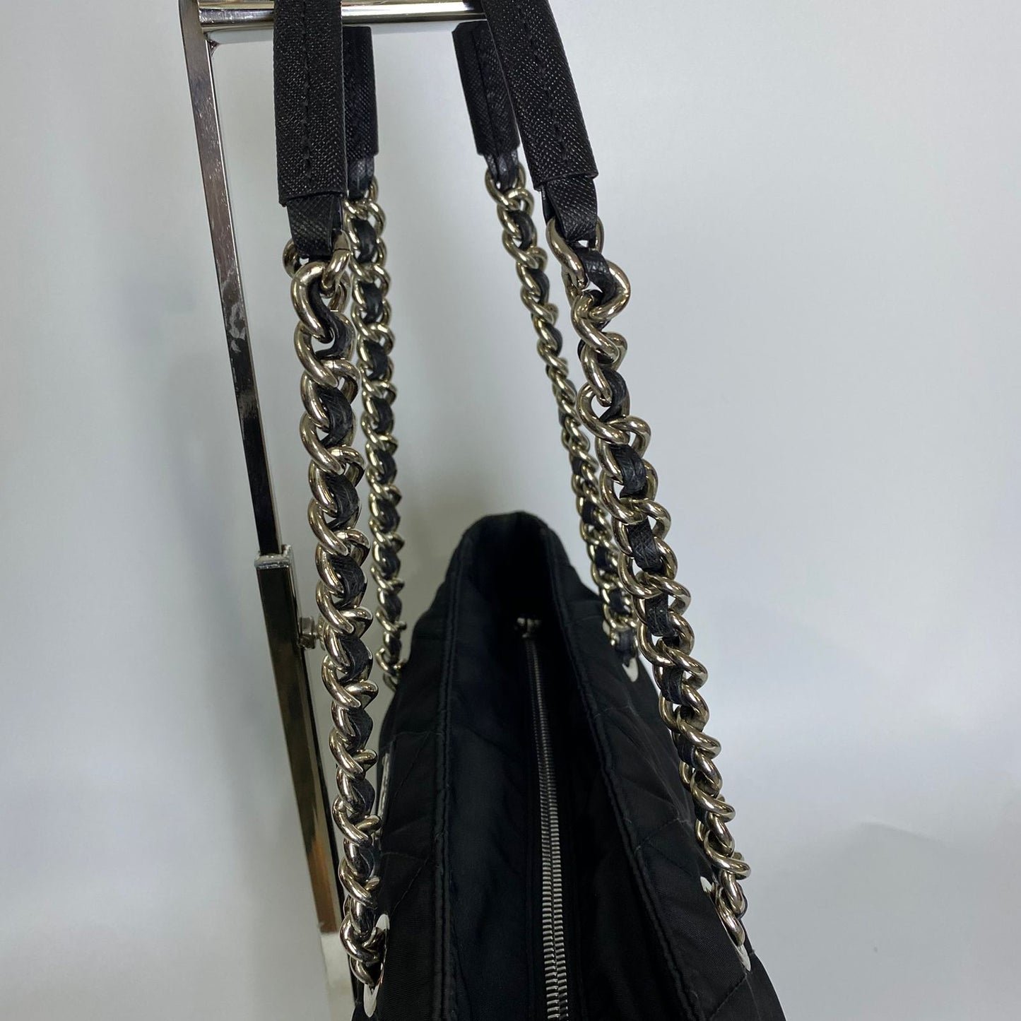 Prada Nylon Tote SIlver Hardware