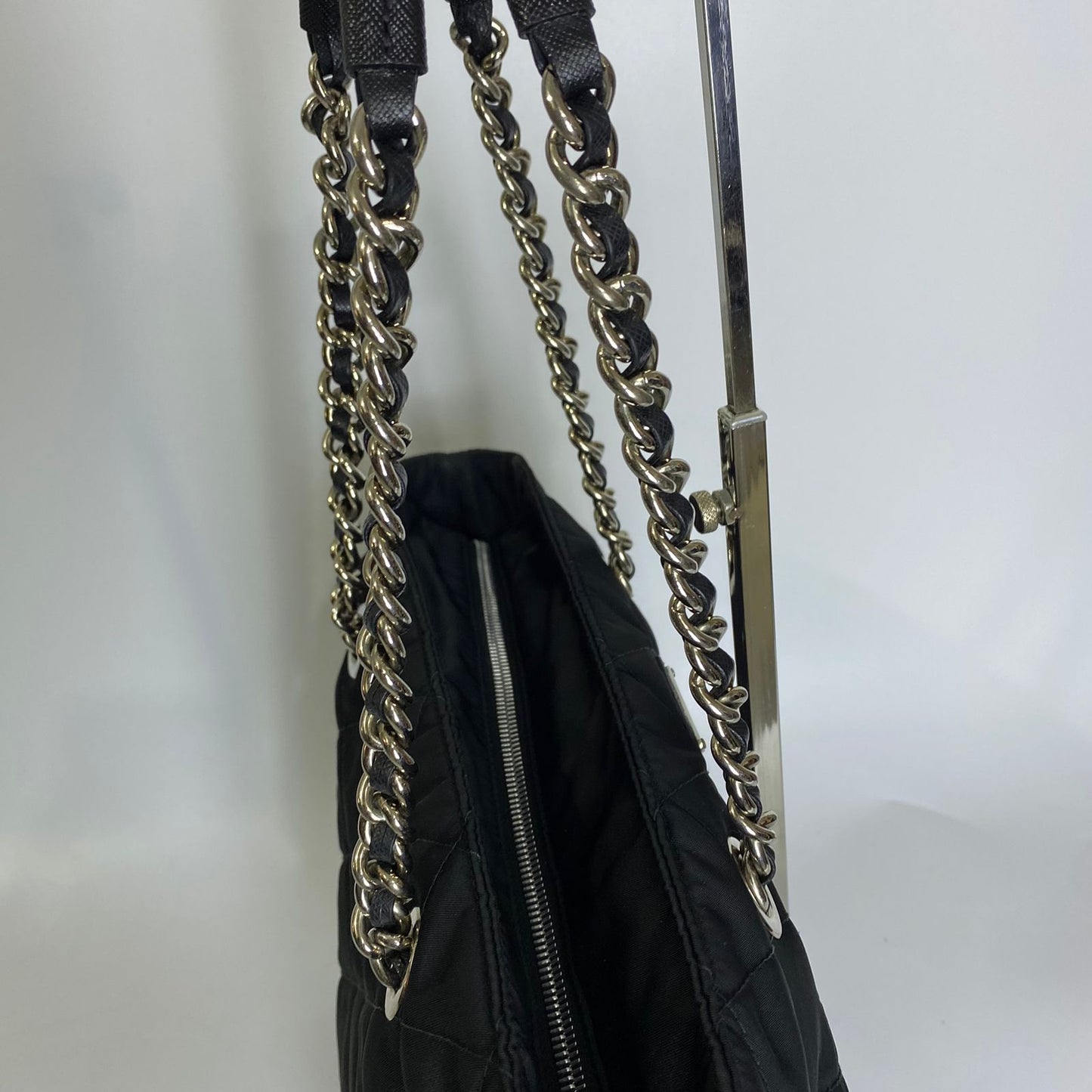 Prada Nylon Tote SIlver Hardware