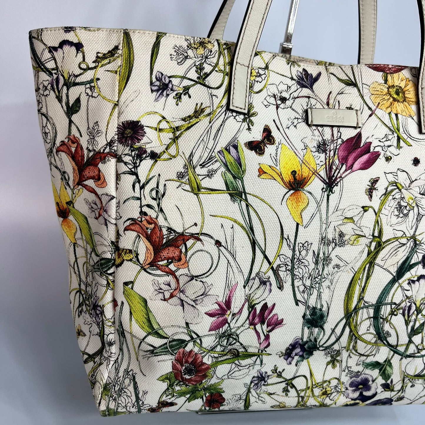Gucci Flora Tote Bag White Multicolor