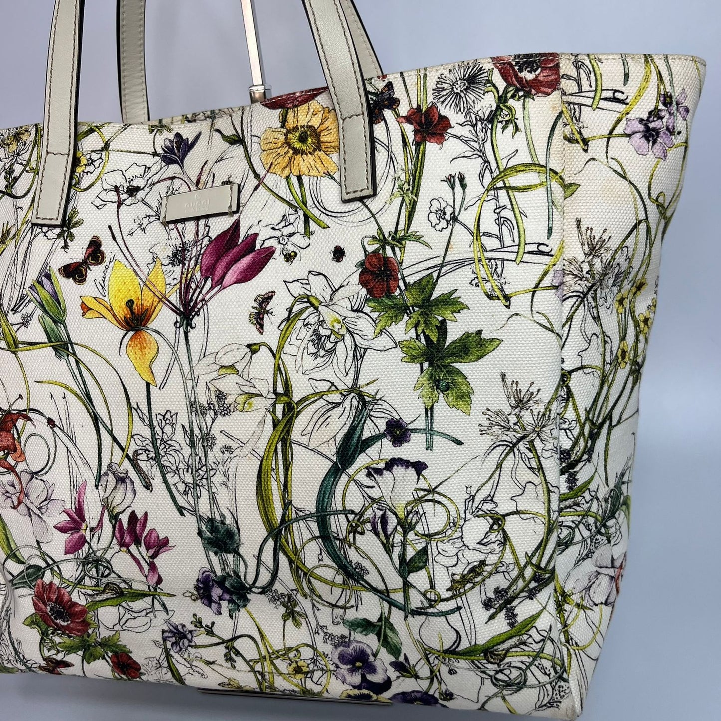 Gucci Flora Tote Bag White Multicolor