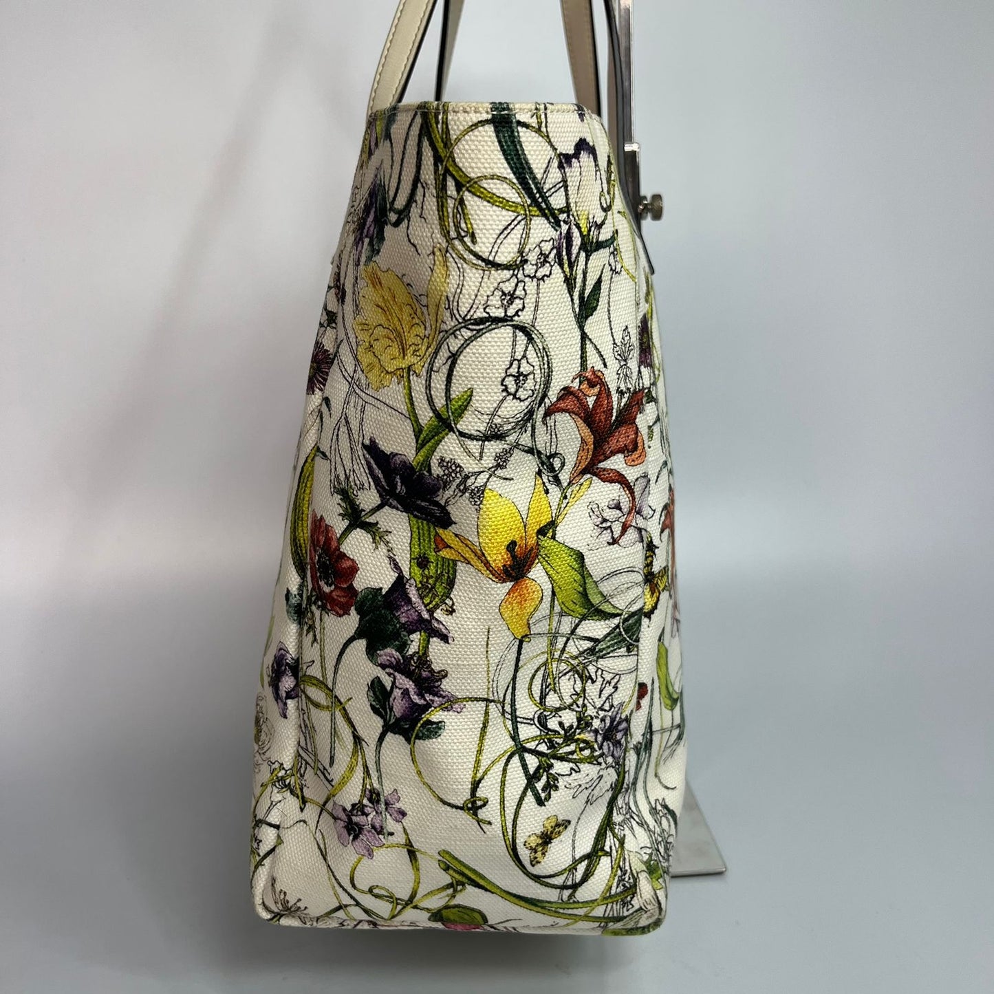 Gucci Flora Tote Bag White Multicolor