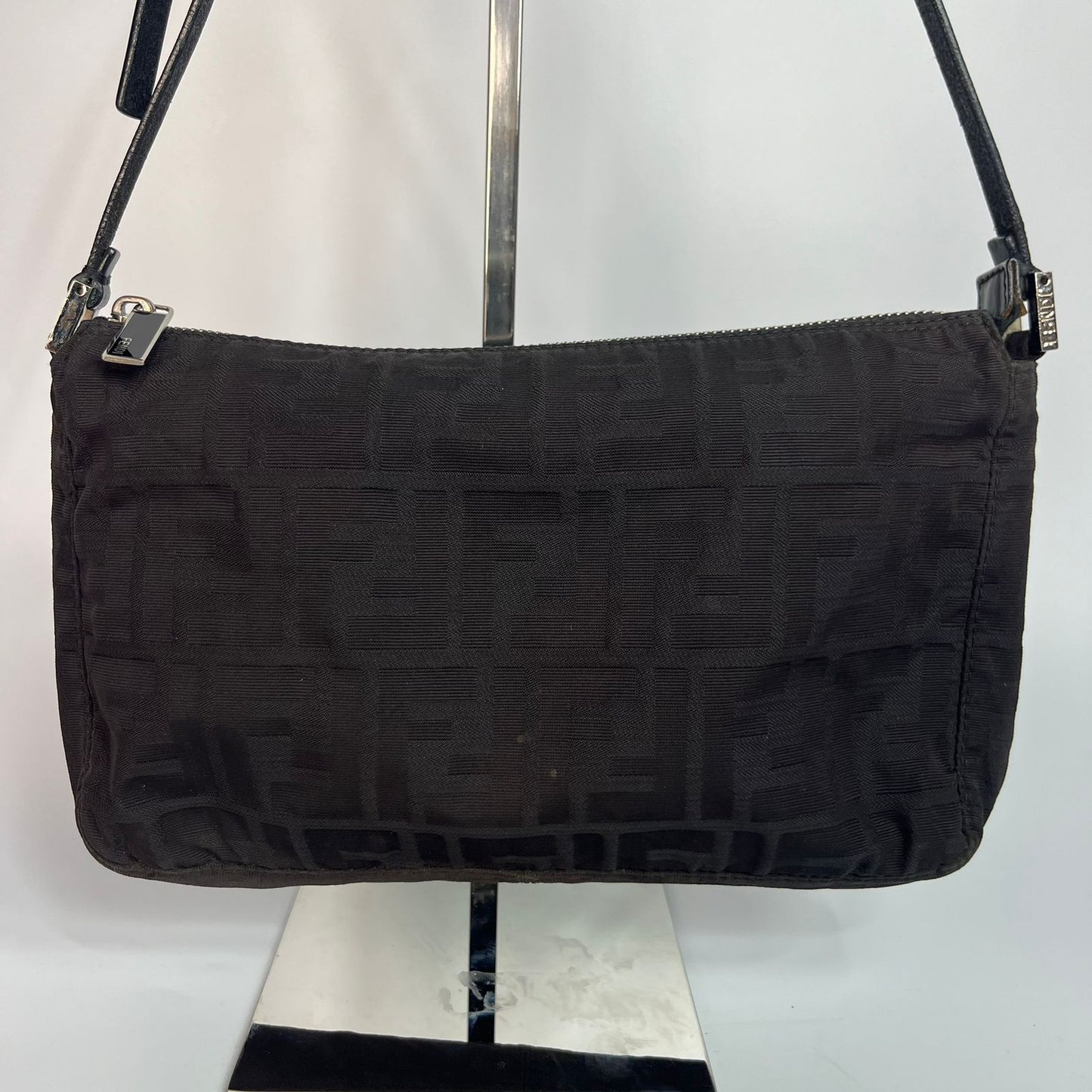 Fendi Zucca Shoulder Bag Black