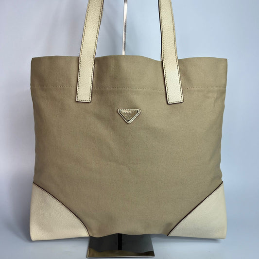 Prada Canvas Tote White Trims