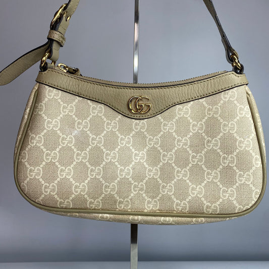 Gucci Ophidia Shoulder Bag GG Supreme Canvas Beige