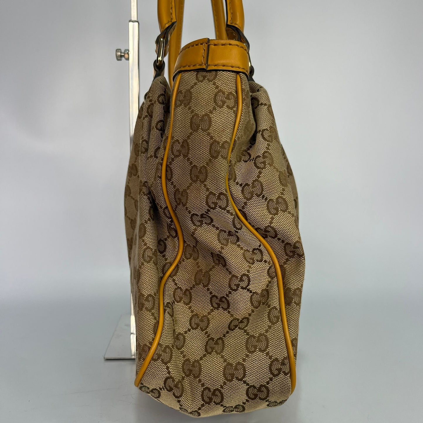 Gucci Sukey Tote GG Canvas Yellow Trims