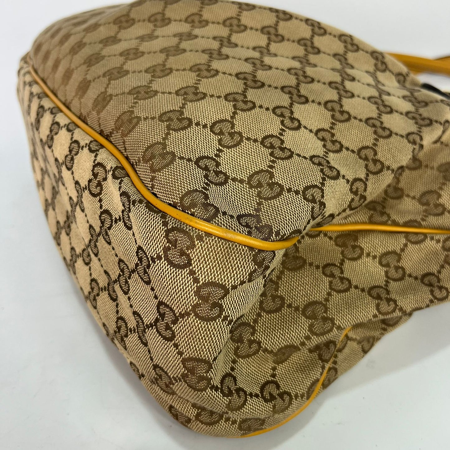 Gucci Sukey Tote GG Canvas Yellow Trims