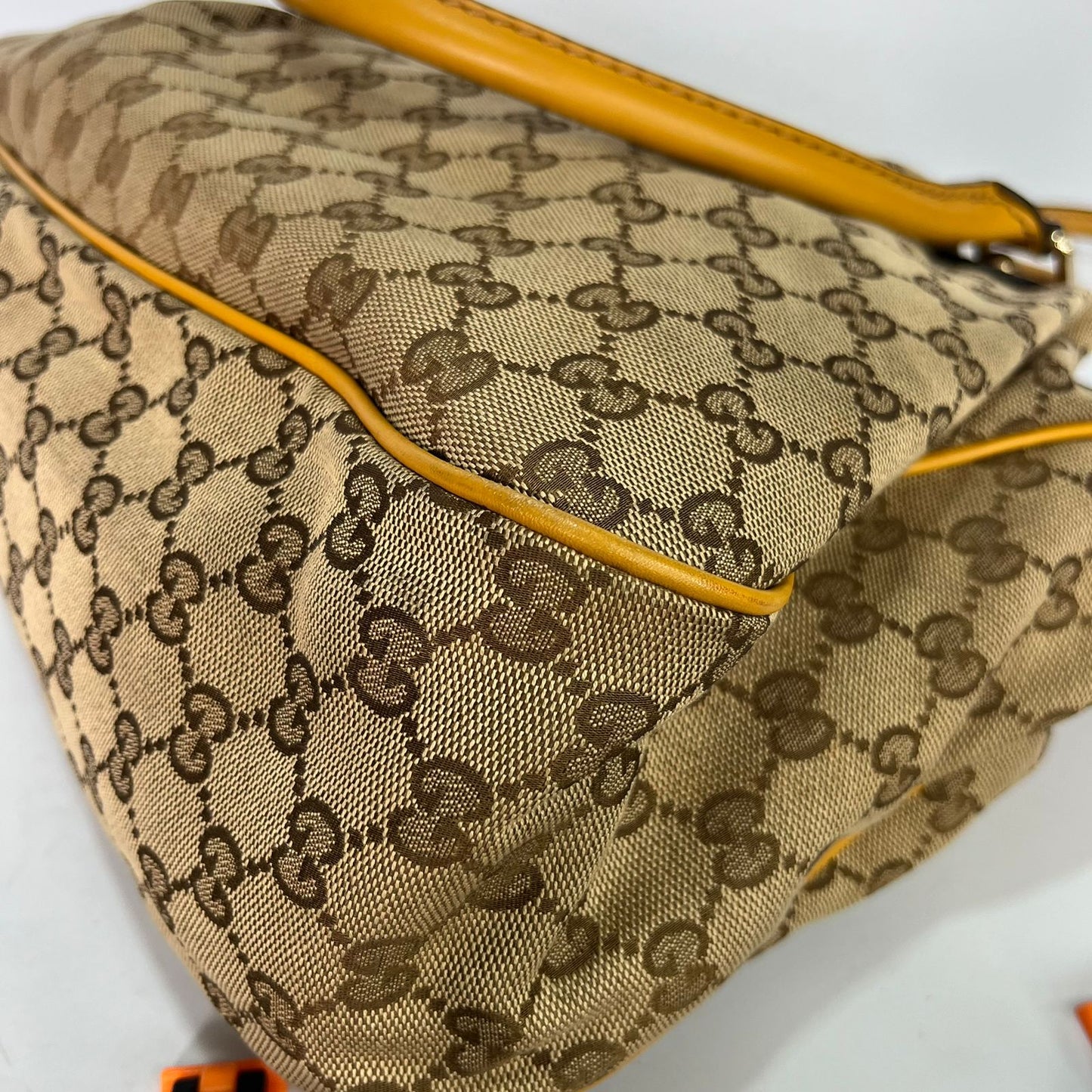 Gucci Sukey Tote GG Canvas Yellow Trims