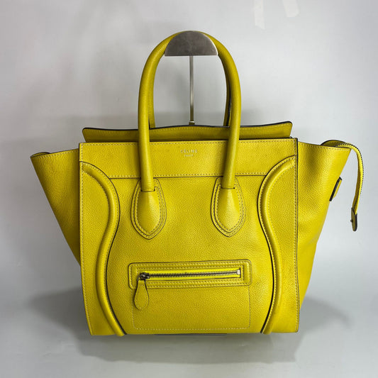Celine Micro Luggage Tote Yellow