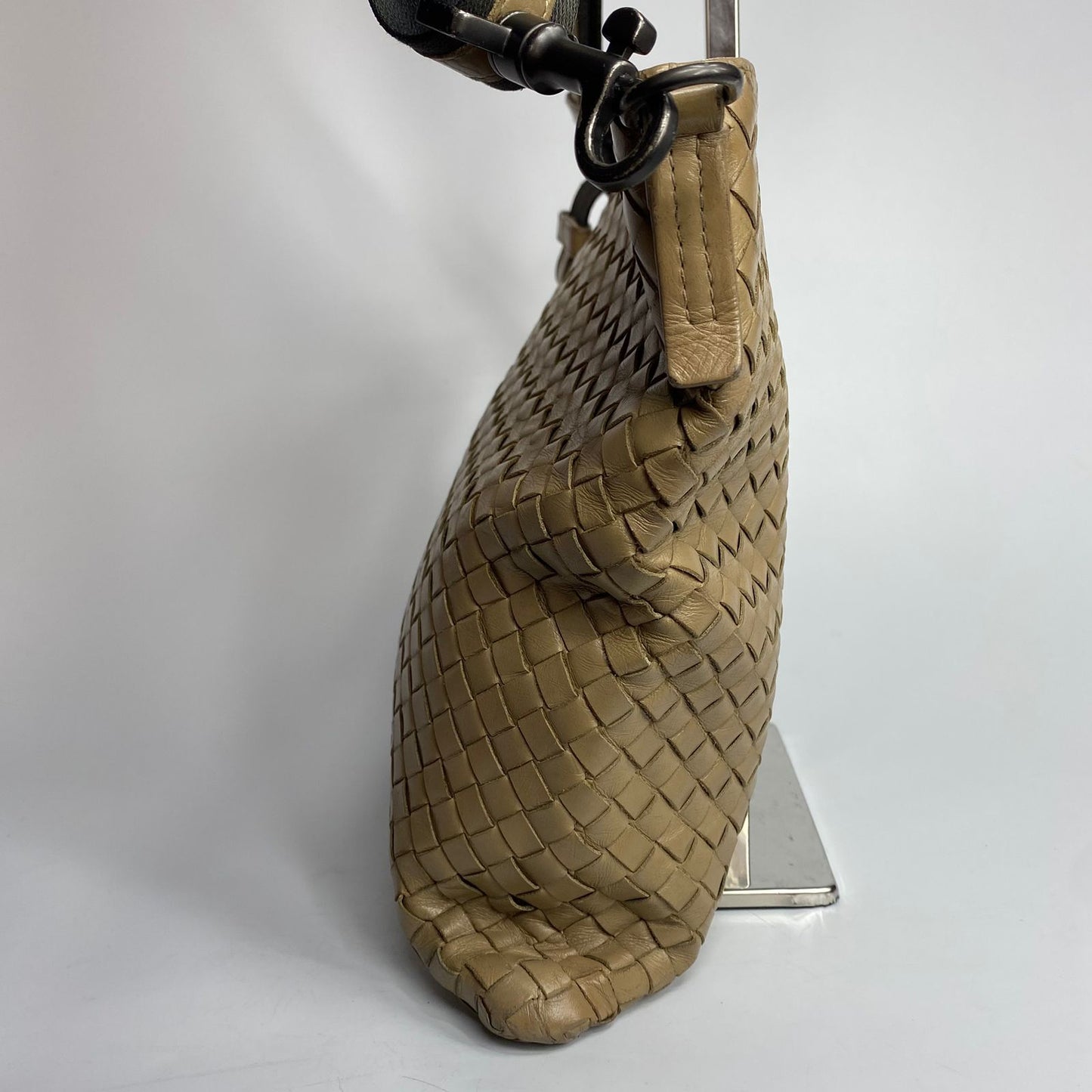 Bottega Veneta Intrecciato Messenger Bag Brown