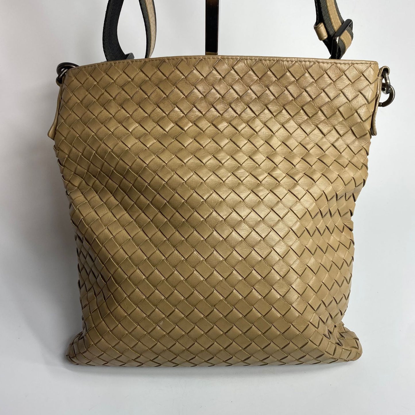 Bottega Veneta Intrecciato Messenger Bag Brown